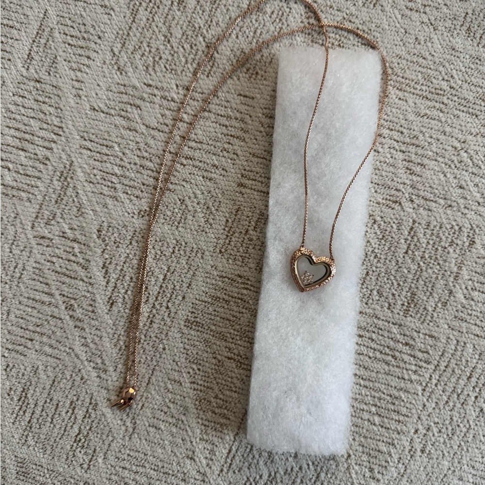 Origami Owl Heart Pendant Necklace in Rose Gold